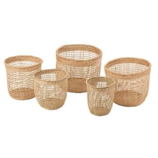 Lot De 5 Paniers De Rangement "oasis" 39cm Naturel