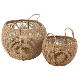 Lot De 2 Paniers De Rangement "tosai" 56cm Naturel