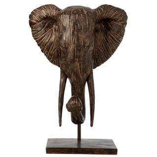 Statue Déco En Résine "éléphant" 76cm Marron