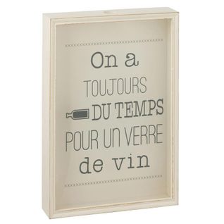 Cadre Déco Bouchon "verre De Vin" 50cm Ivoire