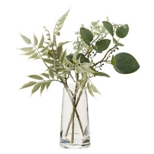 Feuille Artificielle "branche et Vase" 38cm Vert Clair