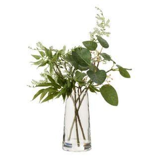 Feuille Artificielle "branche Et Vase" 38cm Vert