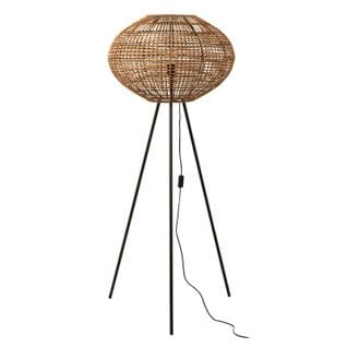 Lampadaire Trépied "rotin et Métal" 125cm Naturel