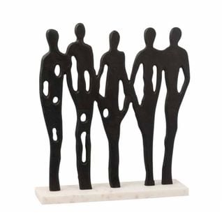 Statue Déco "5 Personnes" 41cm Noir
