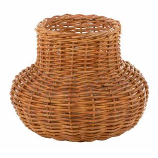 Panier Déco En Rotin "vase" 50cm Jaune Miel