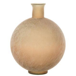 Vase Design En Verre "aromo" 43cm Beige
