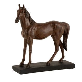 Statuette Déco "cheval" 38cm Marron