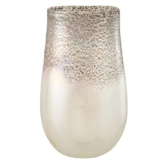 Vase Design En Verre "milano" 30cm Gris et Rose