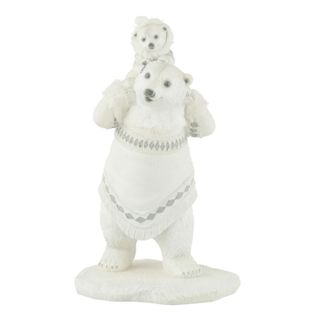 Statuette Déco "ours Polaire Ourson" 31cm Blanc