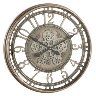 Horloge Murale Vintage "mécanisme" 53cm Argent