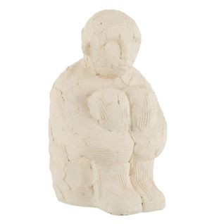 Statuette Déco "personnage Assis" 25cm Blanc