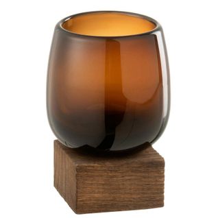 Vase Sur Pied Design "bezu" 14cm Marron