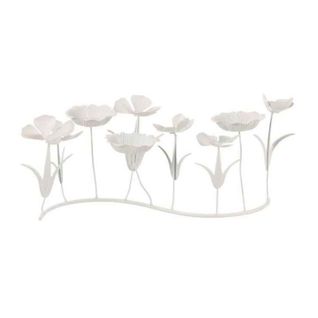 Photophore Design "bougies Fleurs" 44cm Blanc