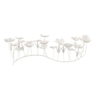 Photophore Design "bougies Fleurs" 77cm Blanc