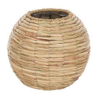 Vase Boule Design En Paille "yumi" 24cm Naturel