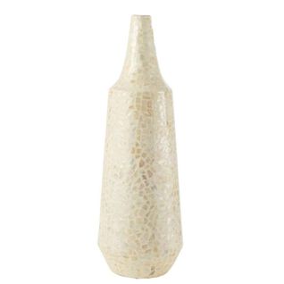 Vase Long Motif Mosaïque "nuye" 71cm Ivoire