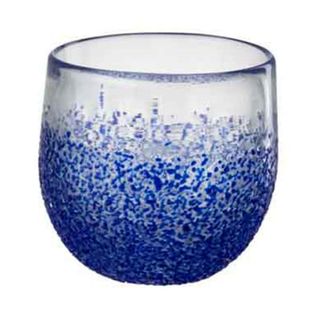 Photophore Design En Verre "santorini" 10cm Bleu