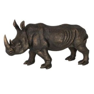 Statuette Déco "rhinocéros" 63cm Bronze