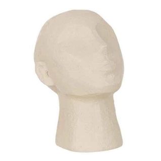 Statuette Déco "tête Abstraite" 22cm Beige