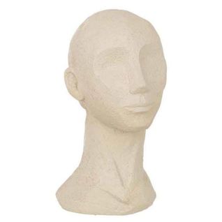 Statuette Déco "tête Abstraite" 27cm Beige