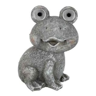 Statuette Déco "grenouille Solaire" 22cm Gris