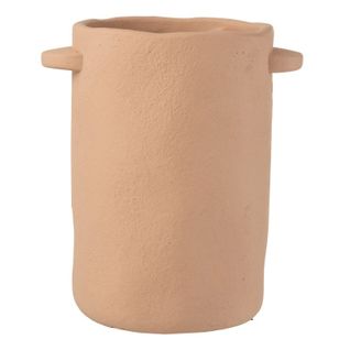 Vase Allongé En Ciment "gustave" 30cm Marron Clair