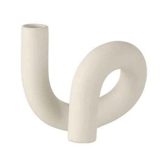 Bougeoir 1 Bougie Déco "torsion" 17cm Blanc