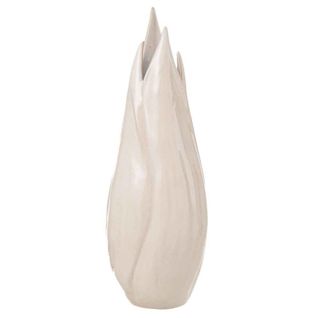 Vase Design En Céramique "ibiza Brillant" 55cm Beige