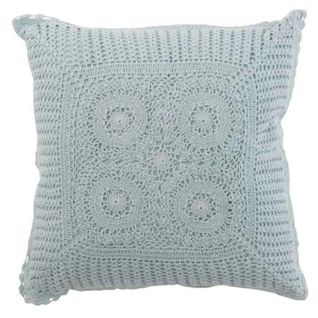 Coussin Déco "dentelle" 45x45cm Bleu