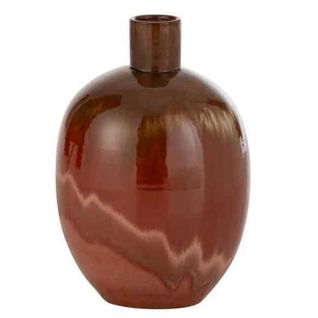 Vase Ovale En Céramique "aline" 34cm Rouge