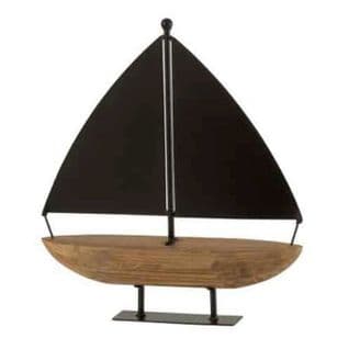 Statuette Déco "bateau à Voiles" 38cm Marron et Noir