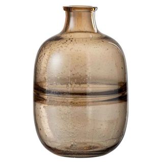 Vase Rond Design "nervures" 29cm Ambre