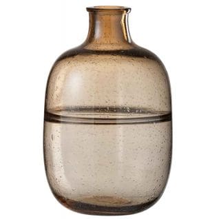 Vase Rond Design "nervures" 35cm Ambre