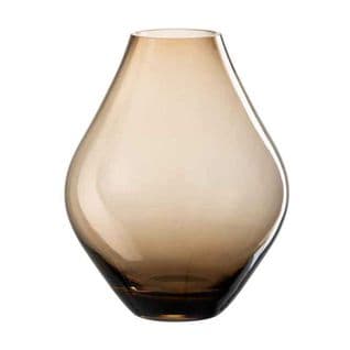 Vase Design En Verre "abby" 24cm Ambre Marron