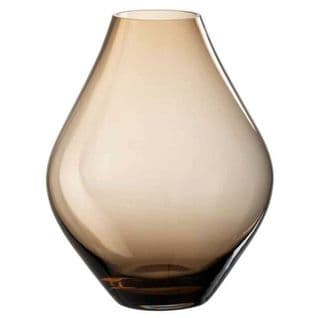 Vase Design En Verre "abby" 28cm Ambre Marron