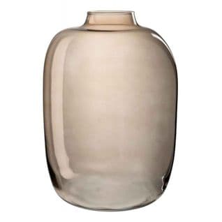 Vase Design En Verre "cleo" 45cm Marron Ambre