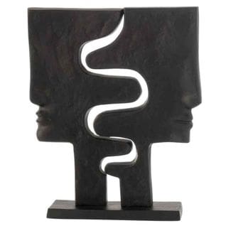 Statuette Déco "visages Imbriqués" 38cm Noir