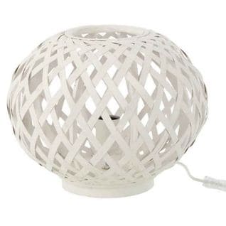 Lampe À Poser En Bambou "inaya" 32cm Blanc