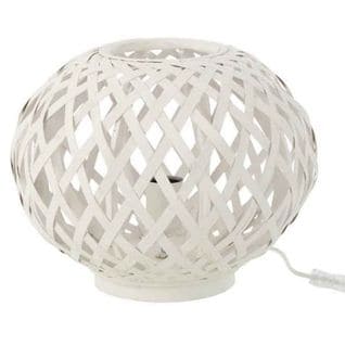 Lampe à Poser En Bambou "inaya" 32cm Blanc