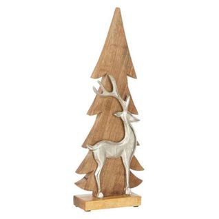 Sapin De Noël Déco "cota" 40cm Naturel et Argent