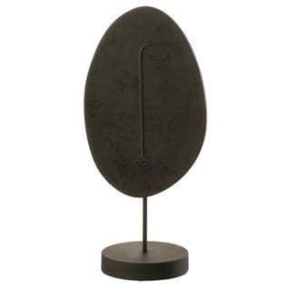 Statuette Déco Sur Socle "tête Plate" 46cm Noir