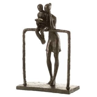 Statuette Déco "mère et Enfant" 30cm Marron