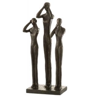 Statuette Déco "3 Personnes Debout" 41cm Marron