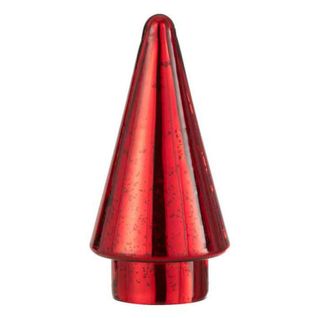 Sapin De Noël En Verre "led" 19cm Rouge