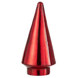 Sapin De Noël En Verre "led" 24cm Rouge