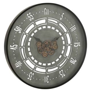 Horloge Murale "engrenage Secondes" 90cm Gris