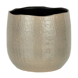 Cache-pot En Céramique "yuella" 26cm Gris Clair
