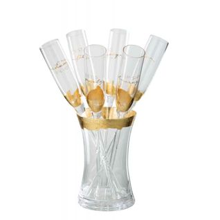 Seau à Champagne et 6 Flûtes "verre" 35cm Transparent