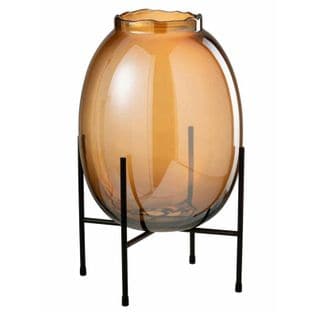 Vase Sur Pied Design "tonato" 40cm Marron et Noir