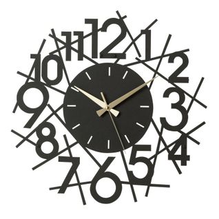 Horloge Murale En Métal "chiffres" 48cm Noir